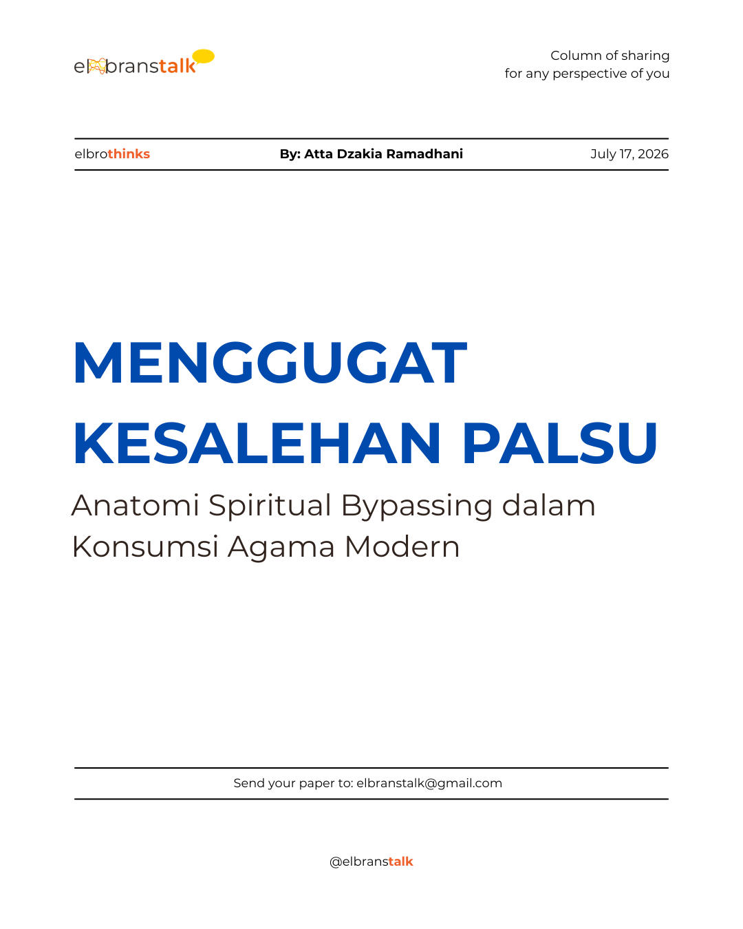 Menggugat Kesalehan Palsu: Anatomi Spiritual Bypassing dalam Konsumsi Agama Modern