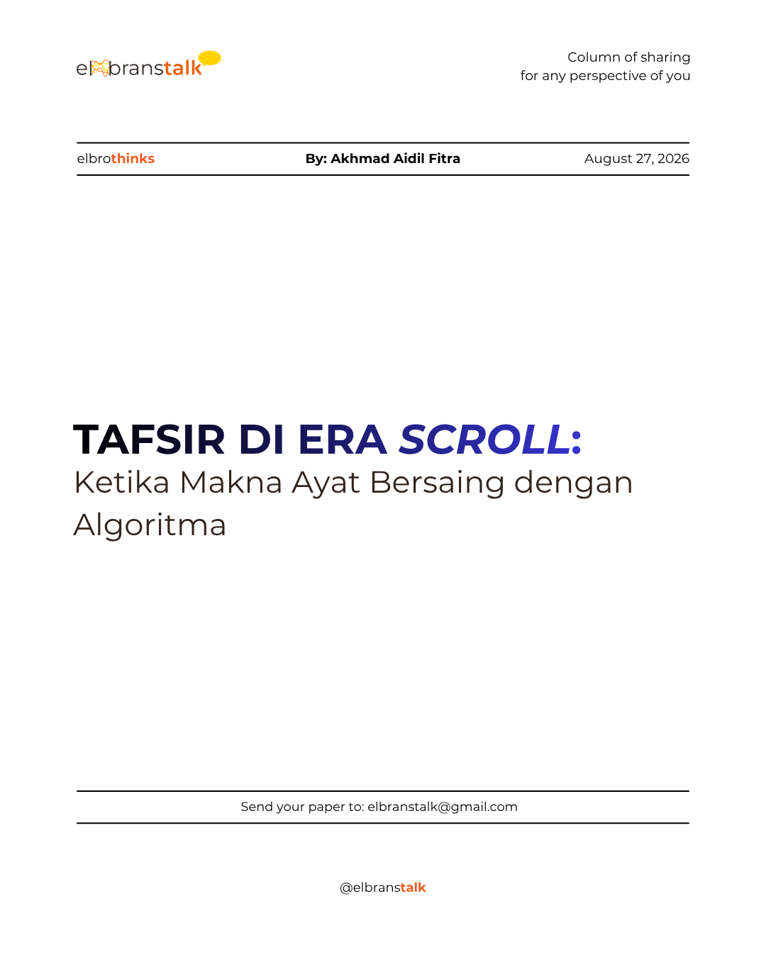 Tafsir di Era Scroll: Ketika Makna Ayat Bersaing dengan Algoritma